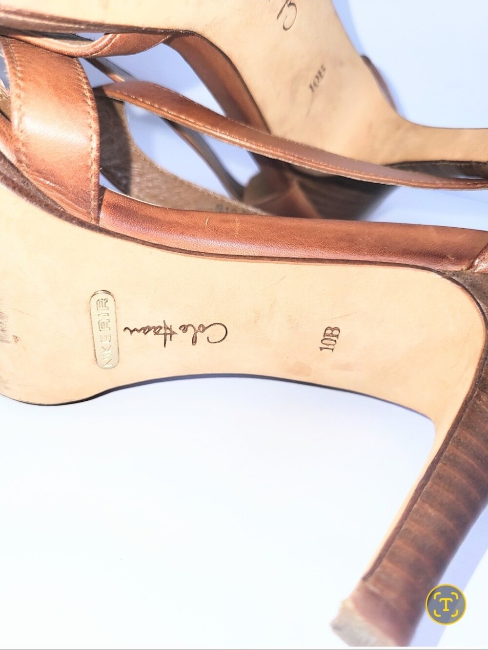 Cole Haan Nike Air Carma Air Hi Strappy Leather Stiletto Heels Size 10 - Picture 8 of 16